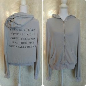 Wildfox Graphic Zip-up Hoodie
